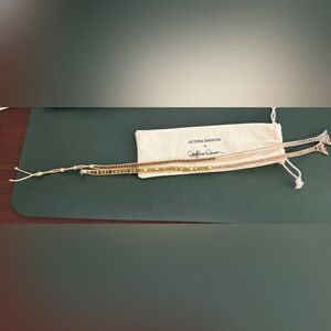 Victoria Emerson Gold and Tan Wrap Apple Watch Bracelet